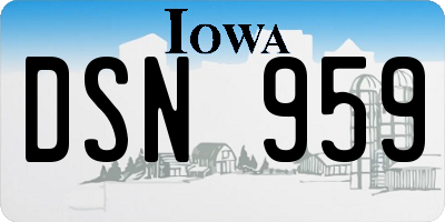 IA license plate DSN959