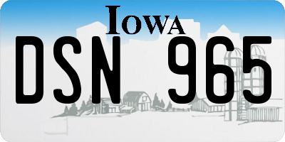 IA license plate DSN965