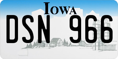 IA license plate DSN966
