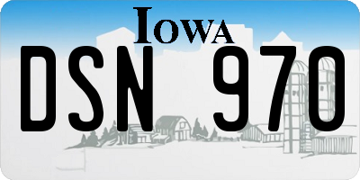 IA license plate DSN970
