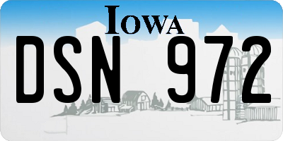 IA license plate DSN972