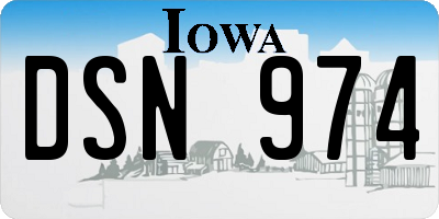 IA license plate DSN974