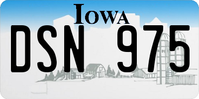 IA license plate DSN975