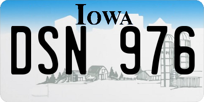 IA license plate DSN976