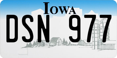 IA license plate DSN977