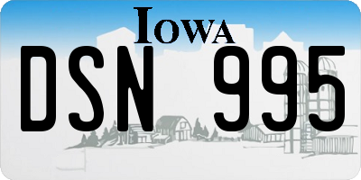 IA license plate DSN995