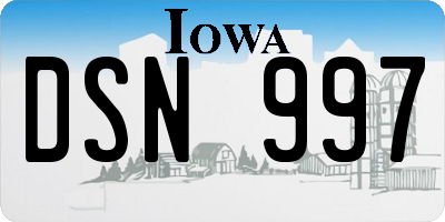 IA license plate DSN997
