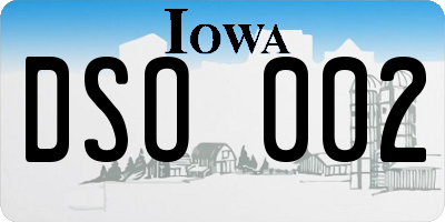 IA license plate DSO002