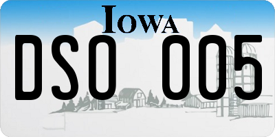 IA license plate DSO005