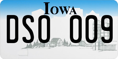 IA license plate DSO009