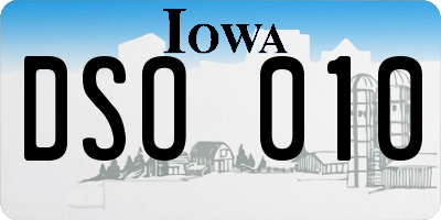 IA license plate DSO010