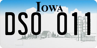IA license plate DSO011