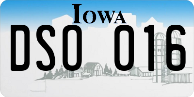 IA license plate DSO016