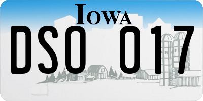 IA license plate DSO017
