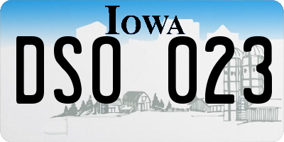 IA license plate DSO023