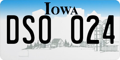 IA license plate DSO024