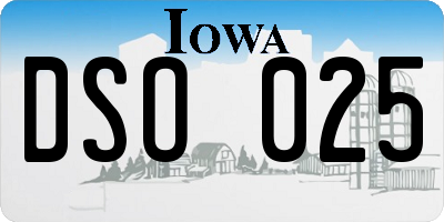 IA license plate DSO025