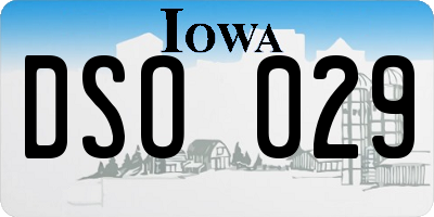 IA license plate DSO029