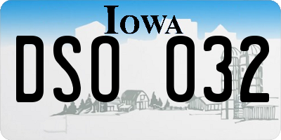 IA license plate DSO032