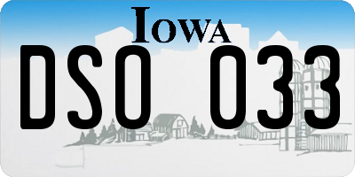 IA license plate DSO033