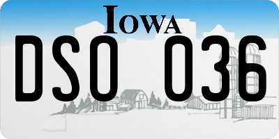 IA license plate DSO036