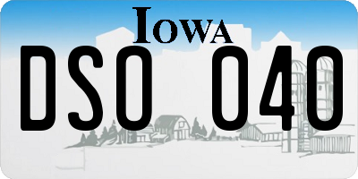 IA license plate DSO040