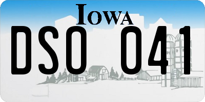 IA license plate DSO041