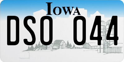 IA license plate DSO044