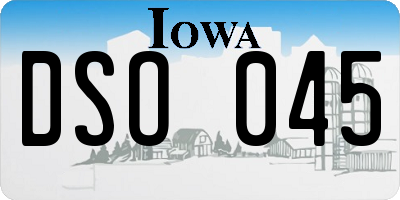 IA license plate DSO045