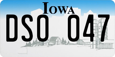 IA license plate DSO047
