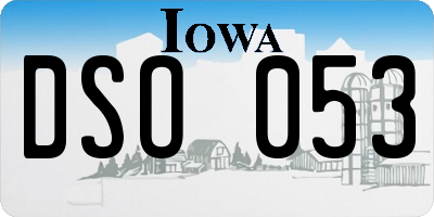 IA license plate DSO053