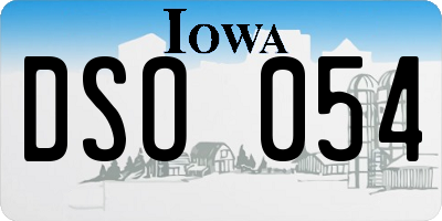 IA license plate DSO054