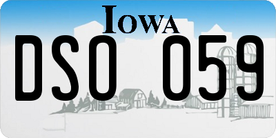 IA license plate DSO059