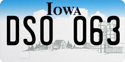 IA license plate DSO063