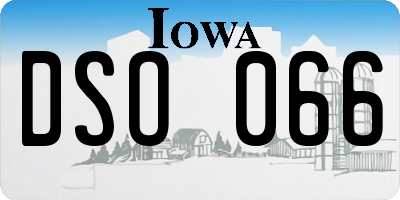 IA license plate DSO066