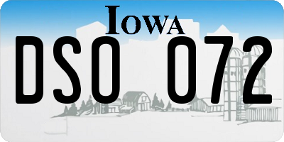 IA license plate DSO072