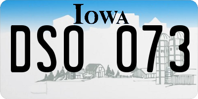 IA license plate DSO073