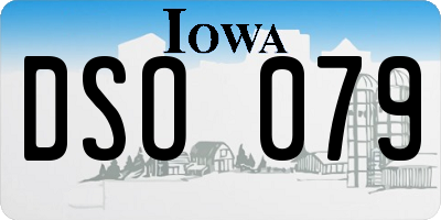 IA license plate DSO079