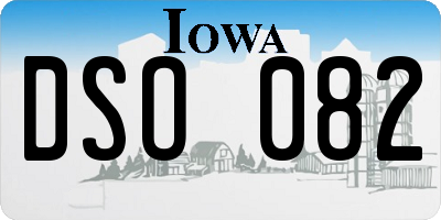 IA license plate DSO082