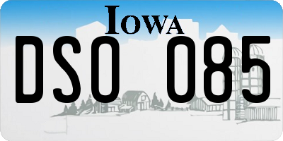 IA license plate DSO085
