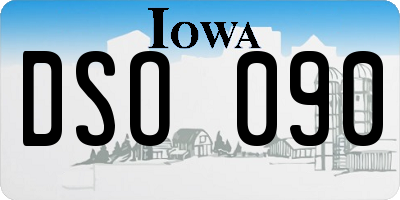IA license plate DSO090