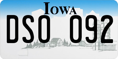 IA license plate DSO092