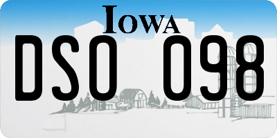 IA license plate DSO098