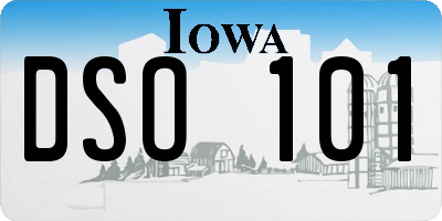 IA license plate DSO101