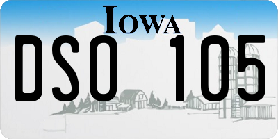 IA license plate DSO105