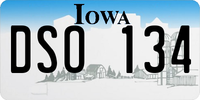 IA license plate DSO134
