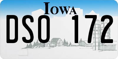 IA license plate DSO172