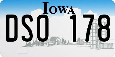 IA license plate DSO178