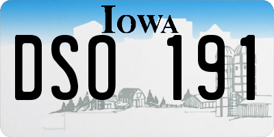 IA license plate DSO191