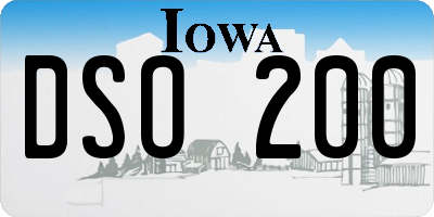 IA license plate DSO200